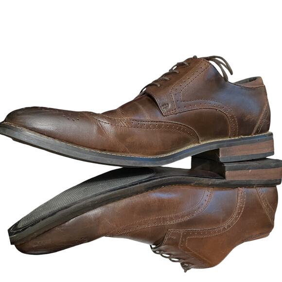 Men’s JOSEPH ABBOUD Walnut Leather Wingtip Lace Up Brogue Shoes VGUC - Picture 9 of 11